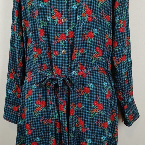Matilda Jane Women's Fa La La Dress Gingham Floral Button Front Shirtdress NWT - Picture 8 of 15